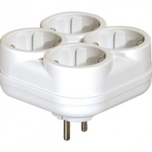 Quadruplet Grounded Square Goliat Plug & Socket - 10004