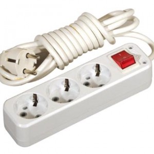Three Gang Group Socket with Switch & 2m Cord