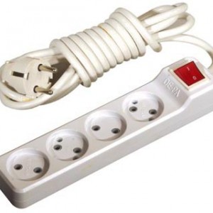 Four Gang Group Socket With Switch & 3m Cord