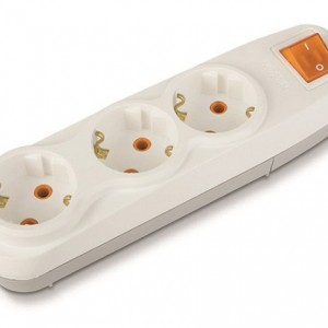 3 Way Multiple Sockets with Connector + Earthing + Switch