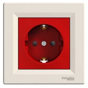 Earthed Socket Outlet ( Red&Cream)